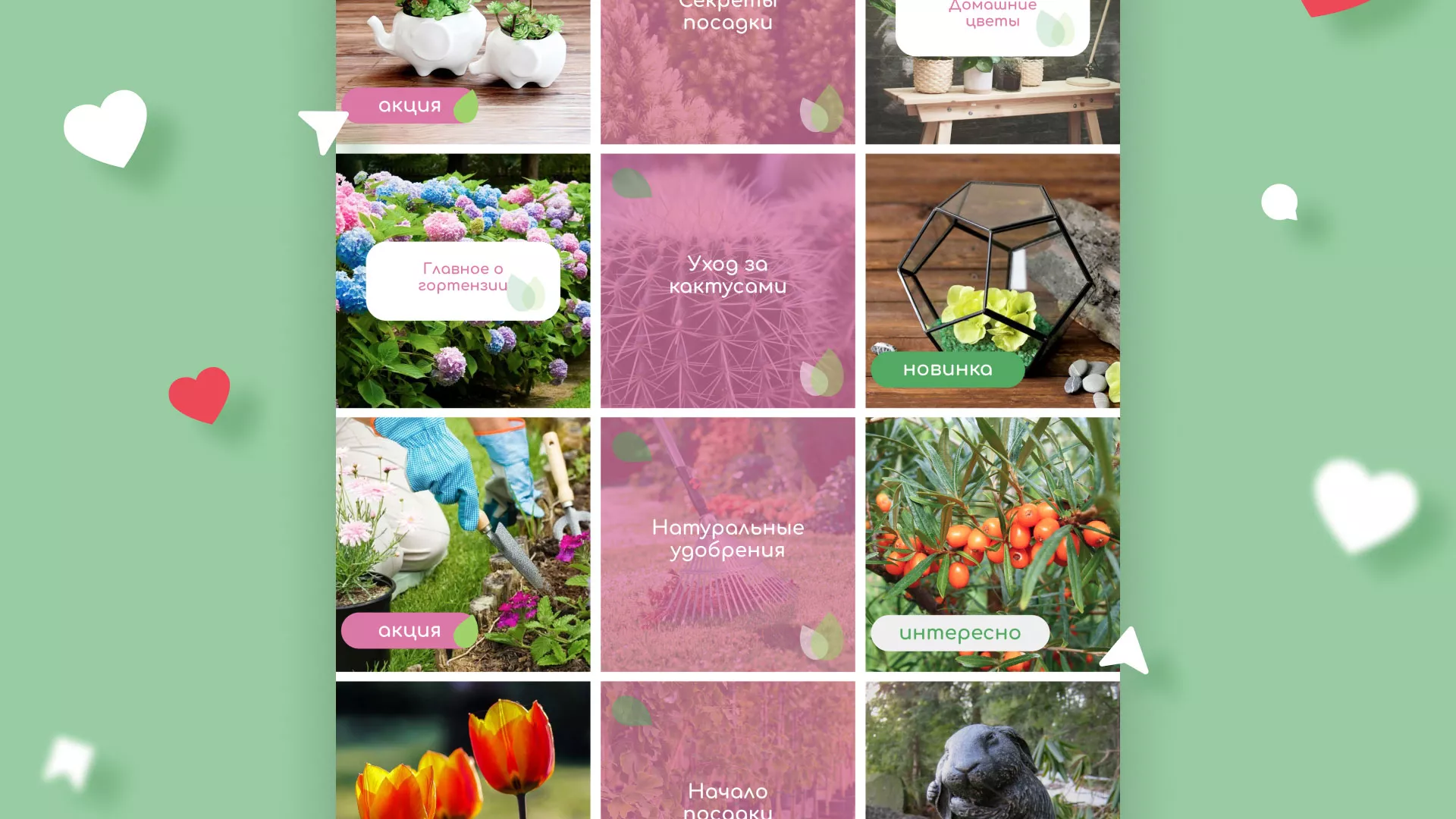 Разработка оформления профиля Instagram для магазина «Floraint» в Костомукше